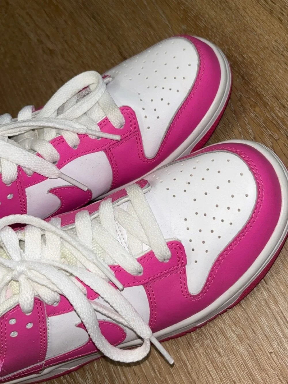 Nike Pink and White Low-Top Sneakers
